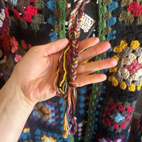 NWT Lucky Brand Crocheted Long Sweater - Picture 5 of 8